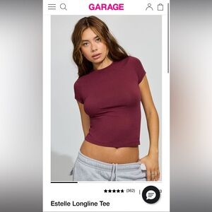 Burgundy Garage Estelle Longline Tee XS
